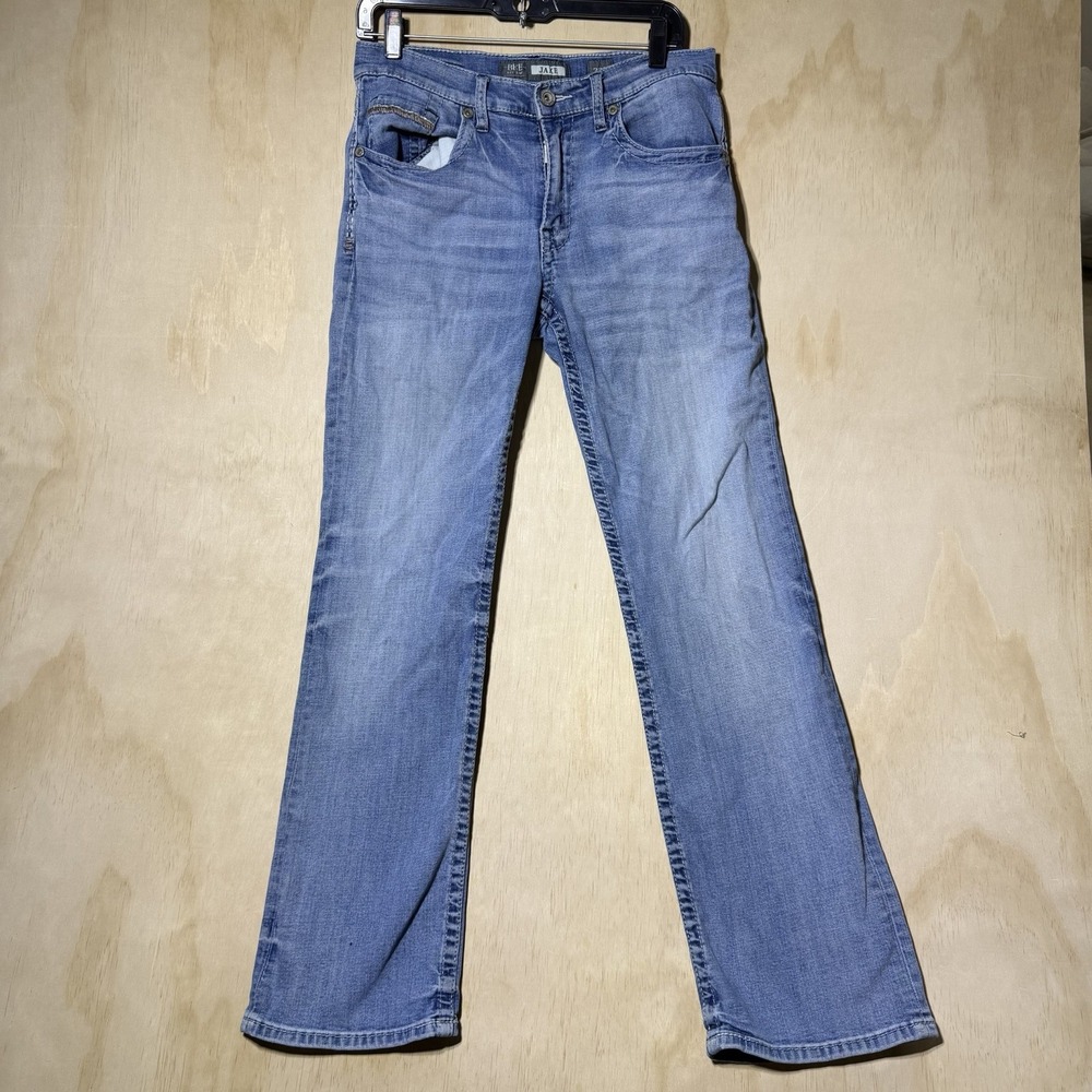 BKE Jake Men’s Jeans 32R Bootleg Medium Wash Stretch Denim Bootcut Buckle